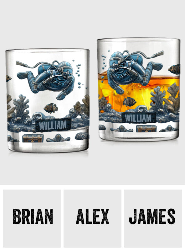 Ocean's Deep - Personalized Scuba Diving Whiskey Glass