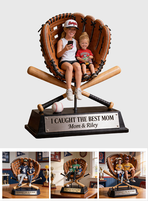 We Caught The Best Mom - Personalized Baseball Custom Shaped Acrylic Plaque
