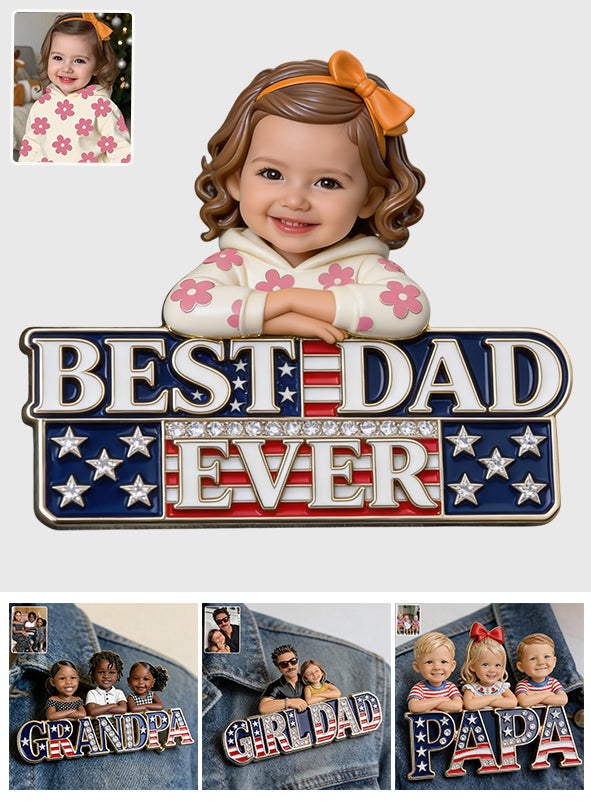 Patrotic Dad - Personalized Father 3D Embossed Enamel Pin