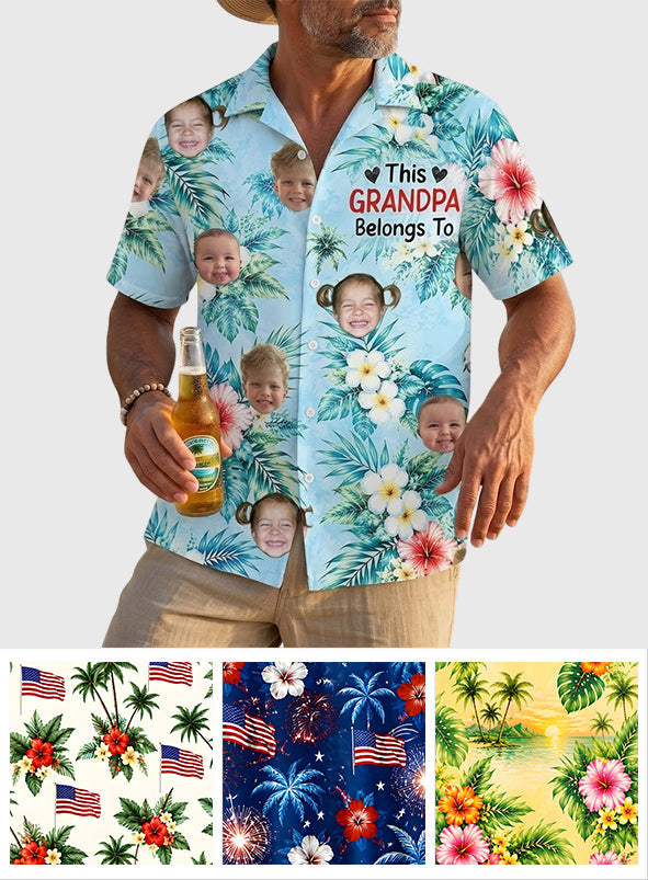 This Grandpa Daddy Belongs To - Personalized Grandpa Hawaiian Shirt