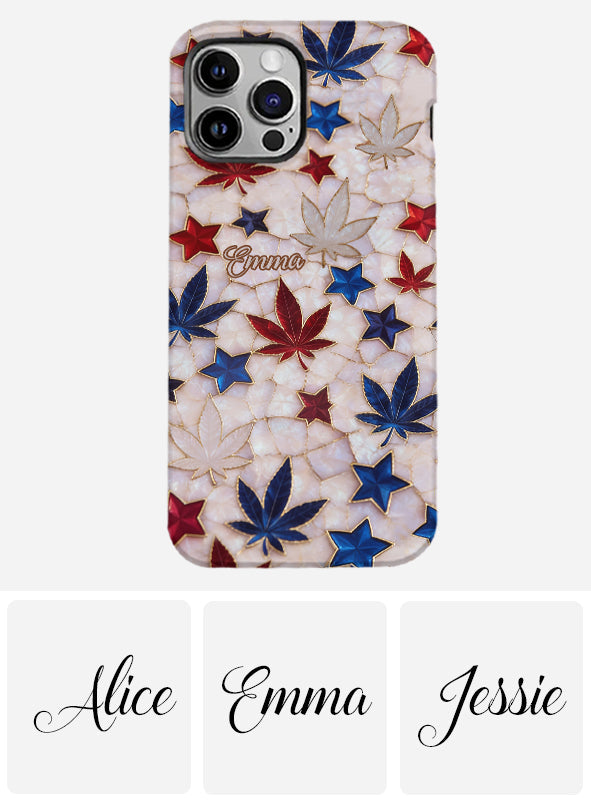 Red White Blue Magic Leaf - Personalized Weed Full Print Phone Case