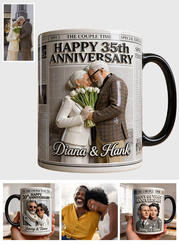 The Anniversary Times - Personalized Couple Accent Mug