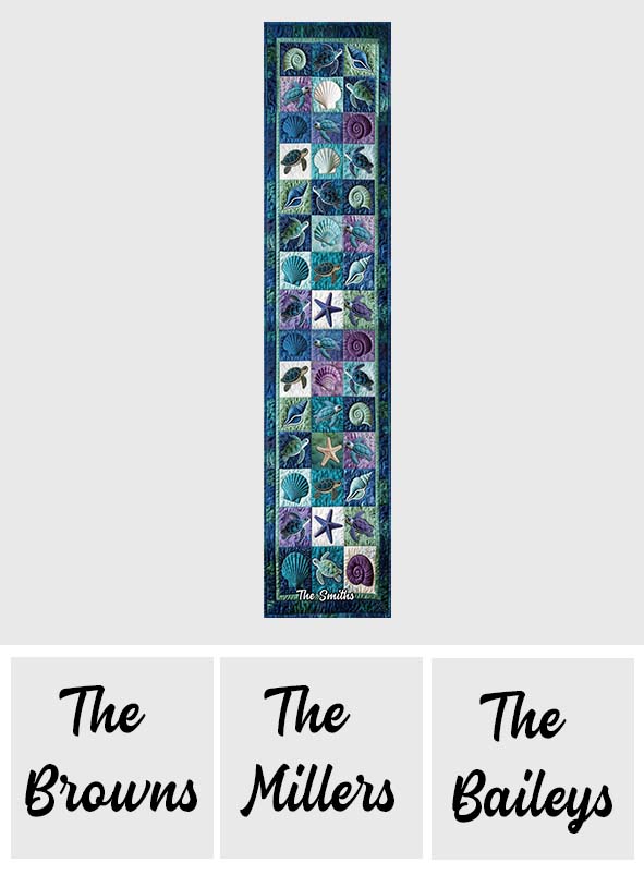 Salty Lil' Beach - Personalized Turtle Table Runner