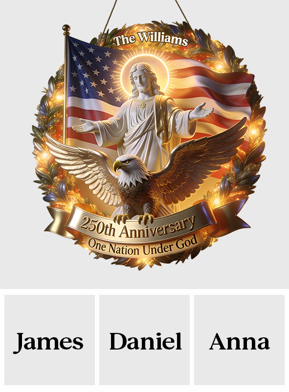 One Nation Under God - Personalized Christian LED Light Acrylic Sign