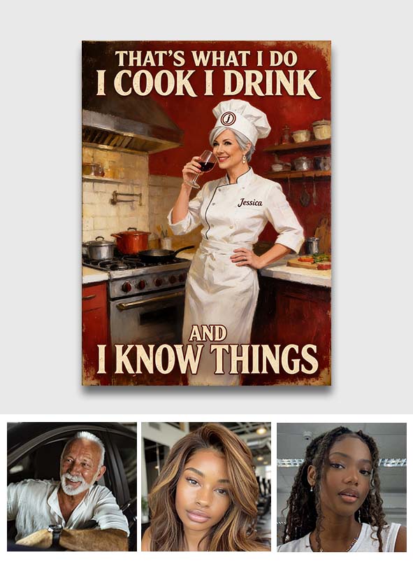 That's What I Do I Cook I Drink And I Know Things - Personalized Cooking Canvas And Poster