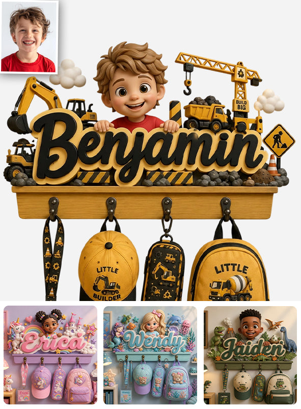 Unique Custom Name Gift For Kids - Personalized Kid Custom Shaped Hanging Rack
