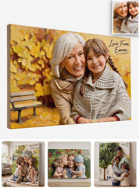 Mom Nana Gift Custom From Photo - Personalized Grandma Canvas And Poster