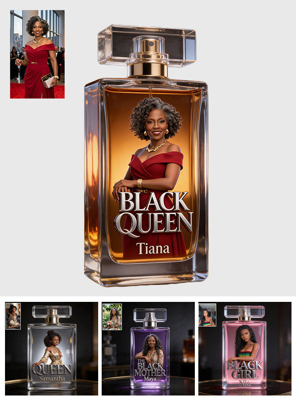 The Black Queen - Personalized African American Refillable Perfume Bottle