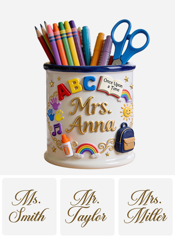 Teacher Gifts - Personalized Teacher Wooden Desk Organizer