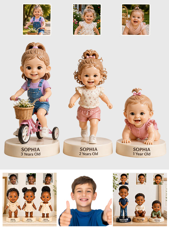 Watching You Grow Memory Set, Parents Gift - Personalized Kid Premium 3D Figurine