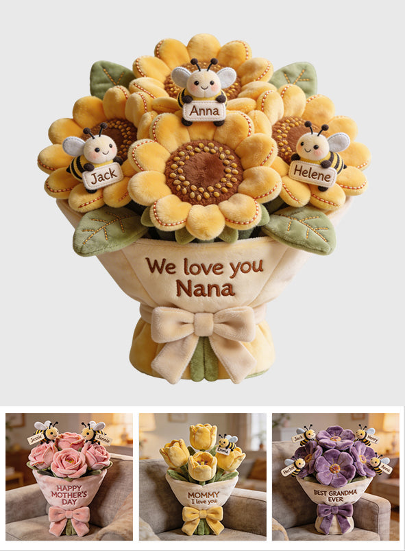Perfect Bouquet For Her - Personalized Mother Premium Faux Fur Pillow