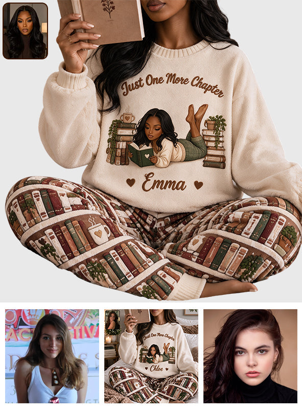 Just One More Chapter - Personalized Book Fleece Lounge Set