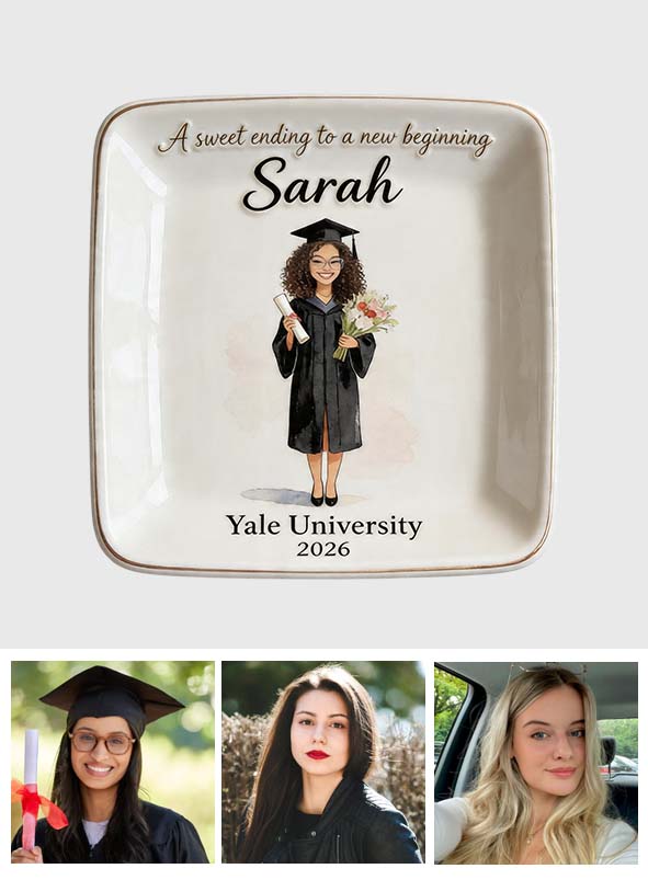 New Begining - Personalized Graduation Fully Printed Jewelry Dish