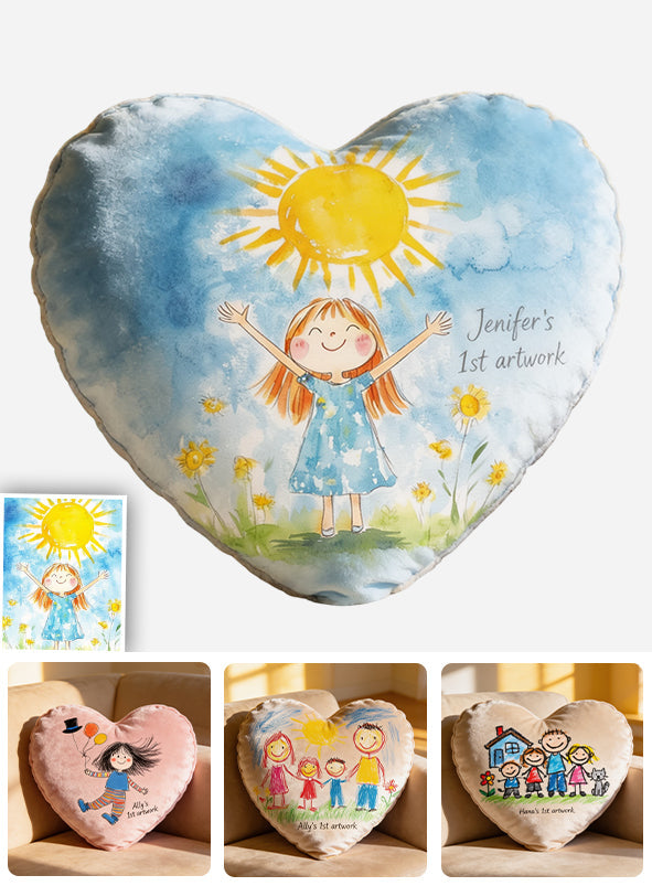 Your Child's Artwork - Personalized Kid Premium Faux Fur Pillow