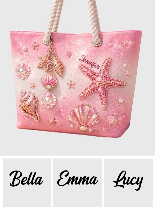 Summer Vibes - Personalized Sea Lover Beach Bag With Charms