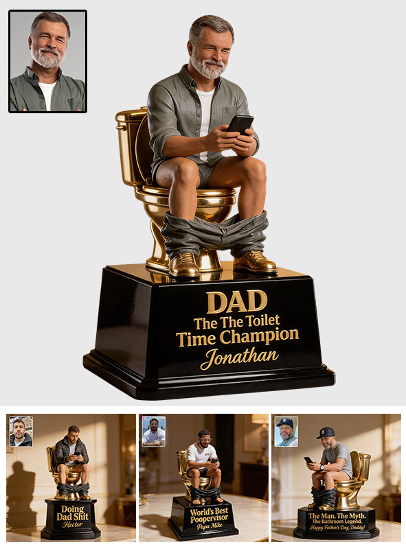 The Golden Toilet Trophy - Personalized Father Custom Shaped Acrylic Plaque