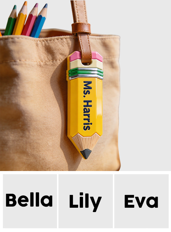 Pencil-Shaped Teacher Gift - Pencil Luggage Tag - Personalized Teacher Luggage Tag