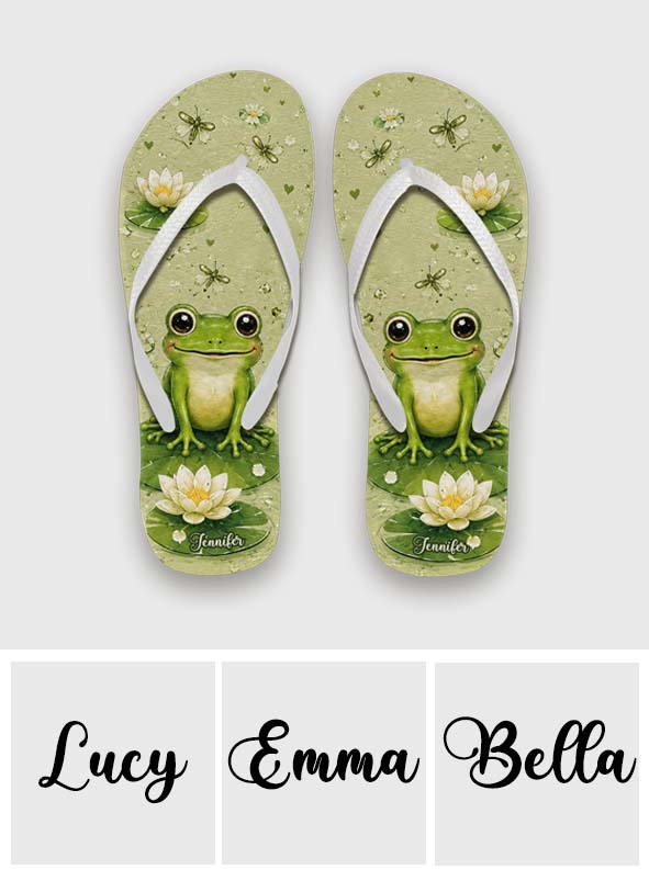 Cute Frog - Personalized Frog Flip Flops