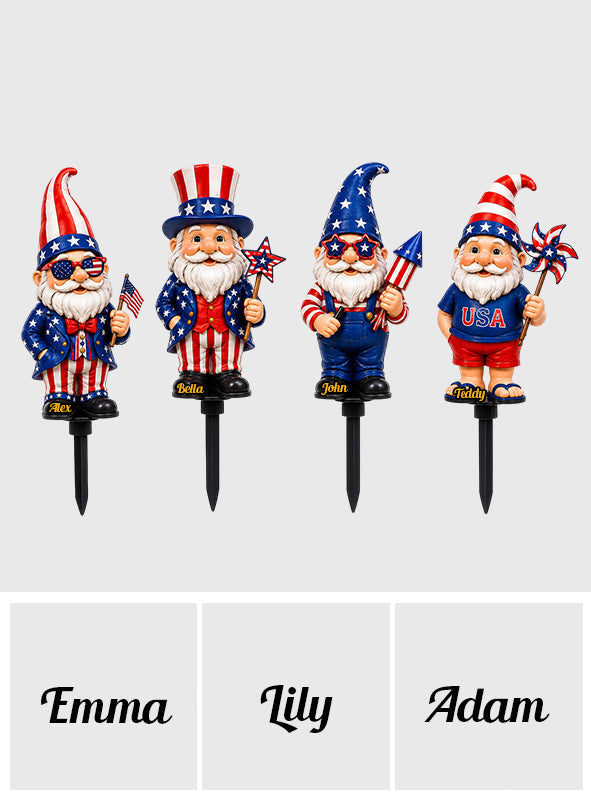 Patriotic Gnomes - Personalized Gardening Acrylic Garden Sign/ Acrylic Plaque Sign