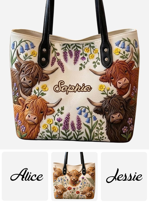 Love Highland Cows - Personalized Highland Cow Tote Bag