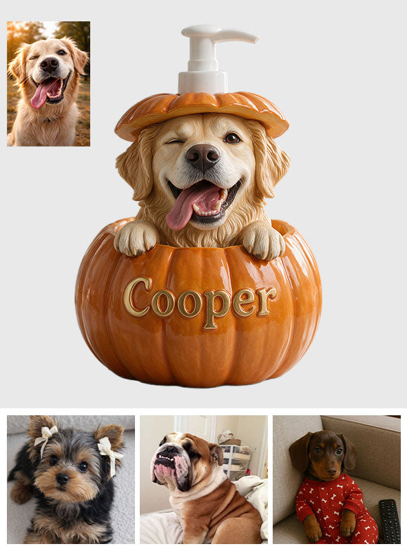 Pumpkin Peek-A-Boo - Personalized Dog Pump Dispenser
