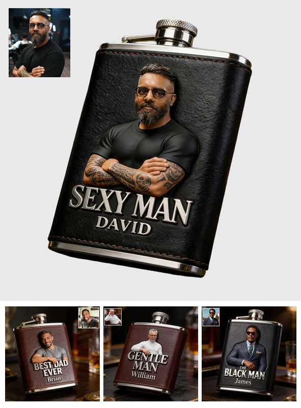 Luxury Gifts For Man - Custom From Photo - Personalized Father Hip Flask