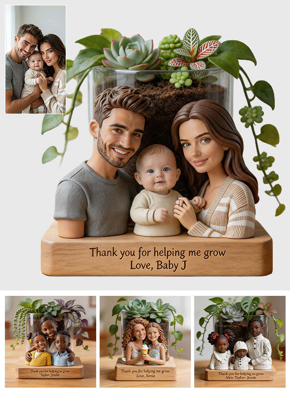 Thank You For Helping Me Grow - Personalized Kid Acrylic Pot