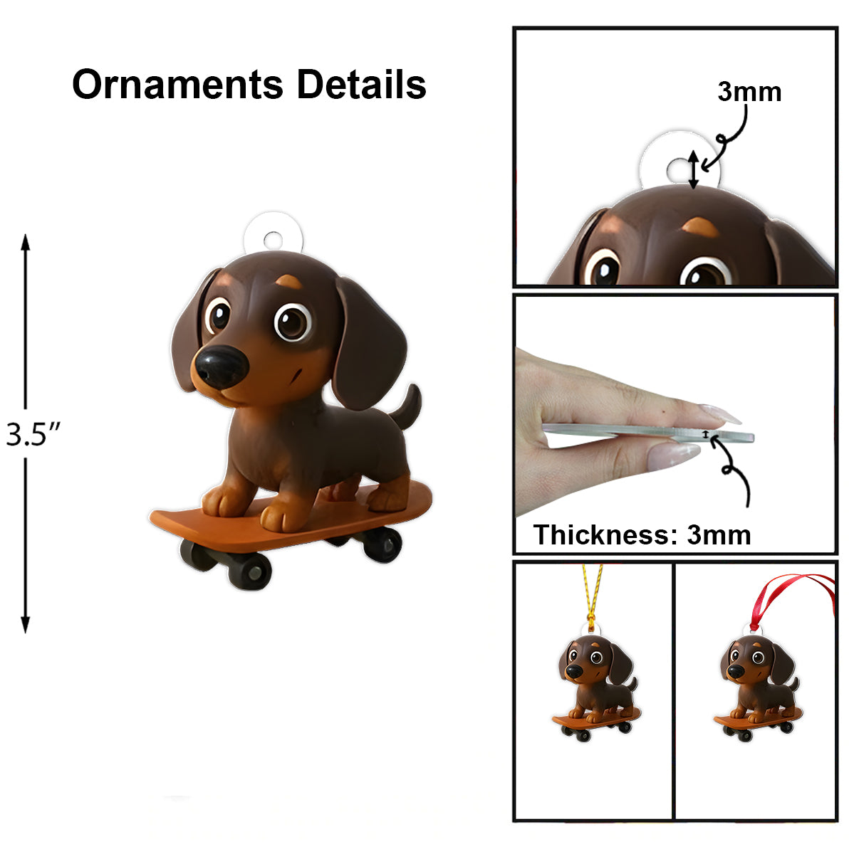 Love Dachshund - Personalized Dachshund Folded Advent Calendar With Ornaments