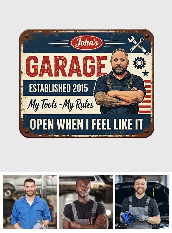 Mechanic's Garage - Personalized Mechanic Cut Metal Sign