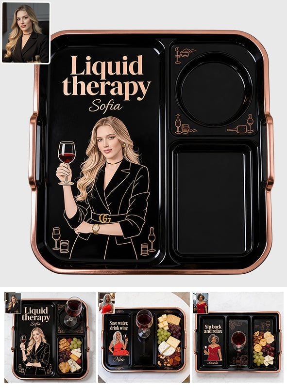 Relax Time With Wine - Personalized Wine Catch-All Tray
