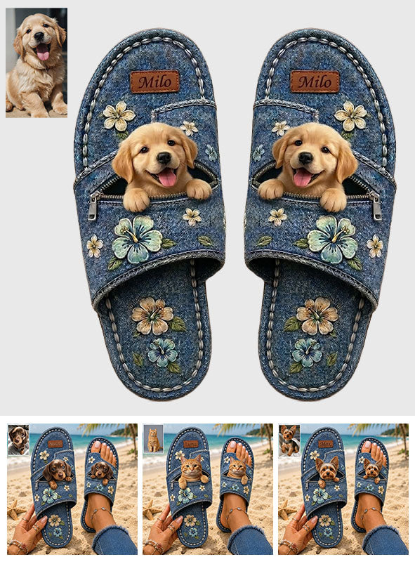 Salty Lil' Beach - Personalized Dog Open Toe Sandals