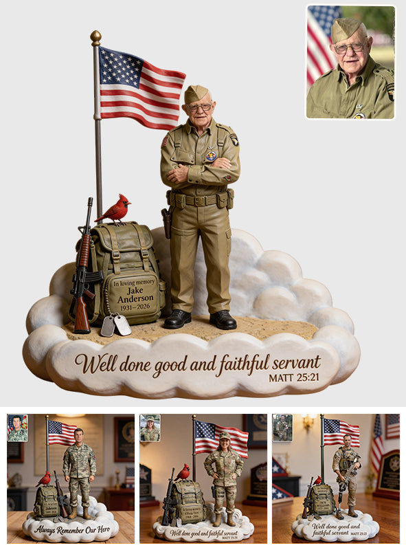 Military Tribute Memorial - Personalized Veteran Custom Shaped Acrylic Plaque