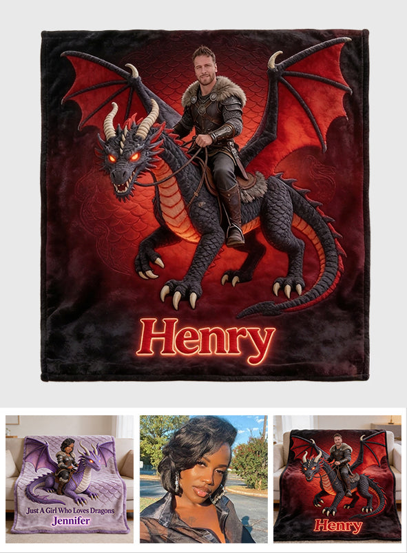 Love Dragon - Personalized Dragon Blanket