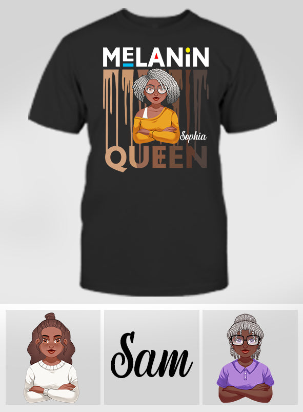 Melanin Queen - Personalized African American T-shirt And Hoodie