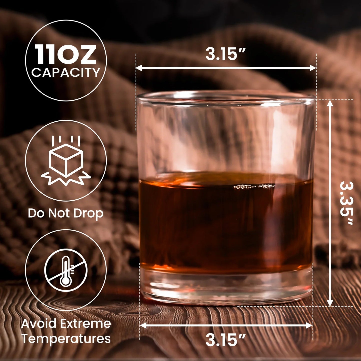 Personalized Whiskey Glass with Initial & Custom Name - Funny Romantic Gift for Husband or Boyfriend, Bar-Ready Look