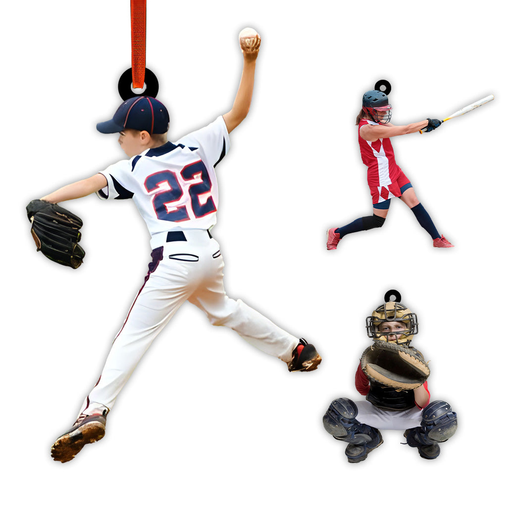 Photo Ornament - Baseball gift for son, daughter - Personalized Ornament