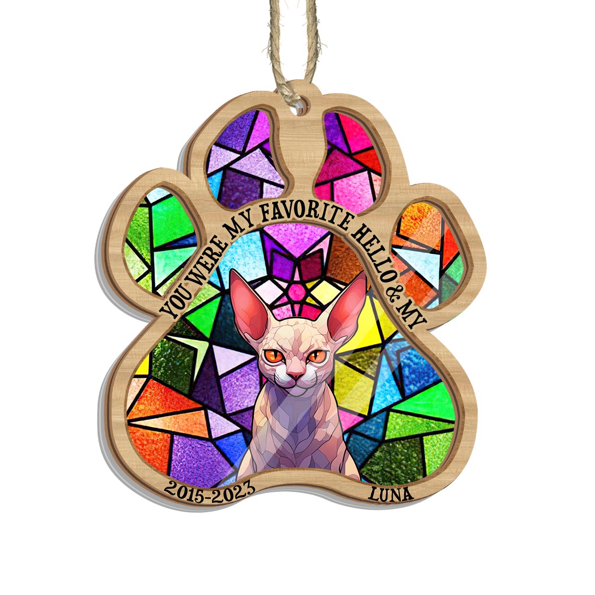 You Left Paw Prints On My Heart - Dog gift for who lose dog, who lose cat - Personalized Suncatcher