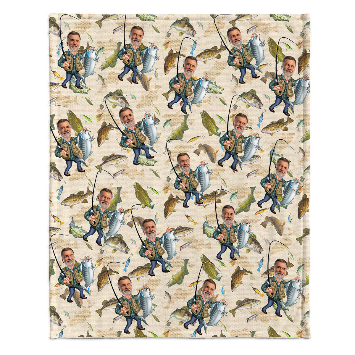 Photo Inserted Funny Fishing - Personalized Fishing Blanket