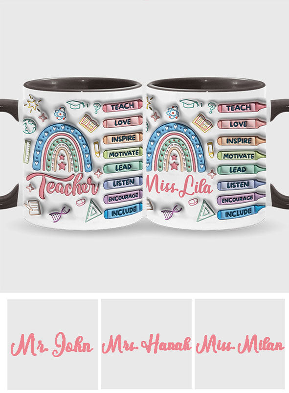 Thank You For Being An Amazing Teacher - Personalized Teacher Accent Mug