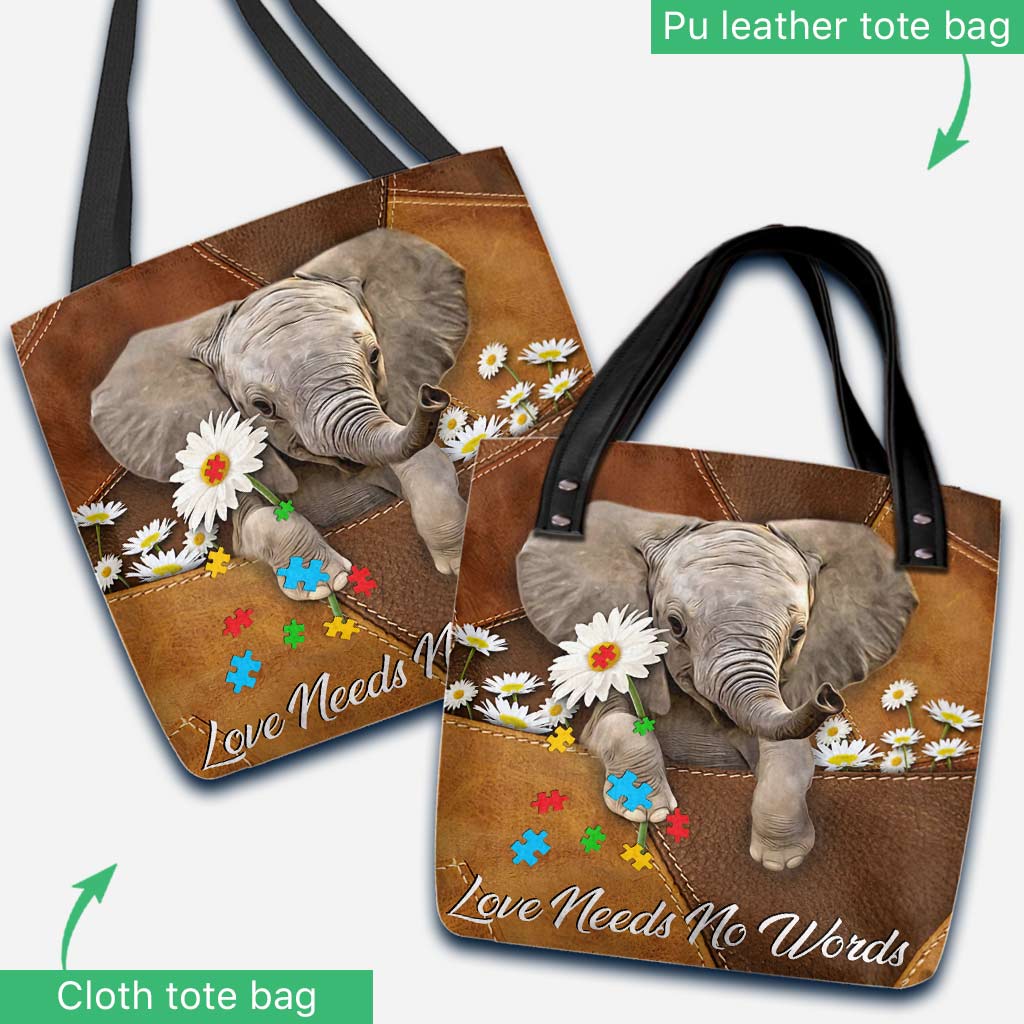 Autism Awareness : Love Needs No Words - Tote Bag 0921