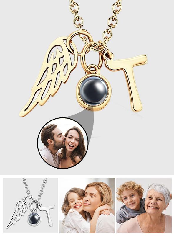 Personalized Wings Initials Projection Charm