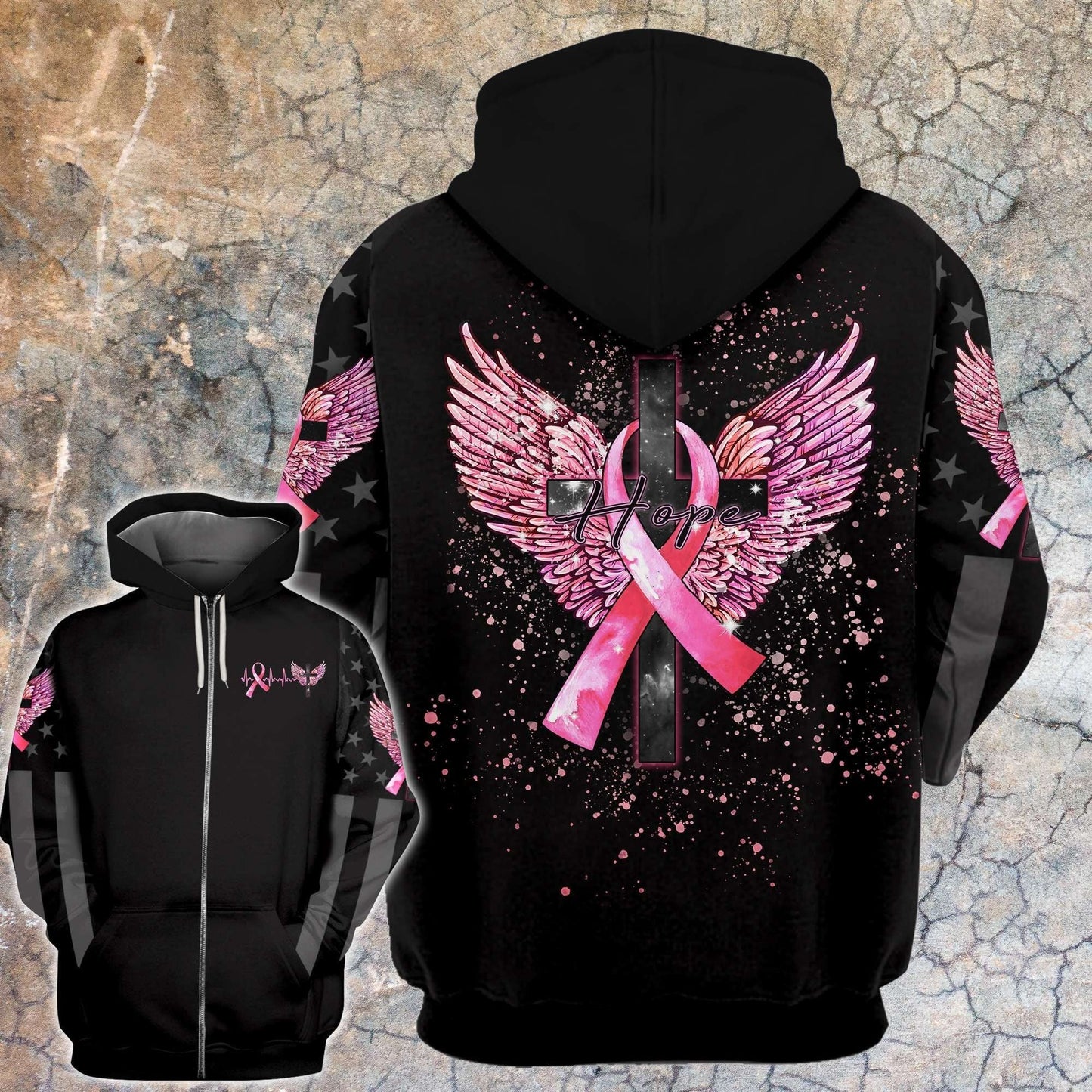 Hope Wings Breast Cancer - Breast Cancer Awareness All Over T-shirt and Hoodie 0822