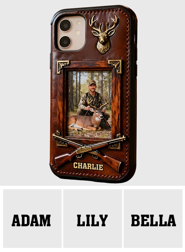 Hunting Achievement - Personalized Hunting Leather Phone Case
