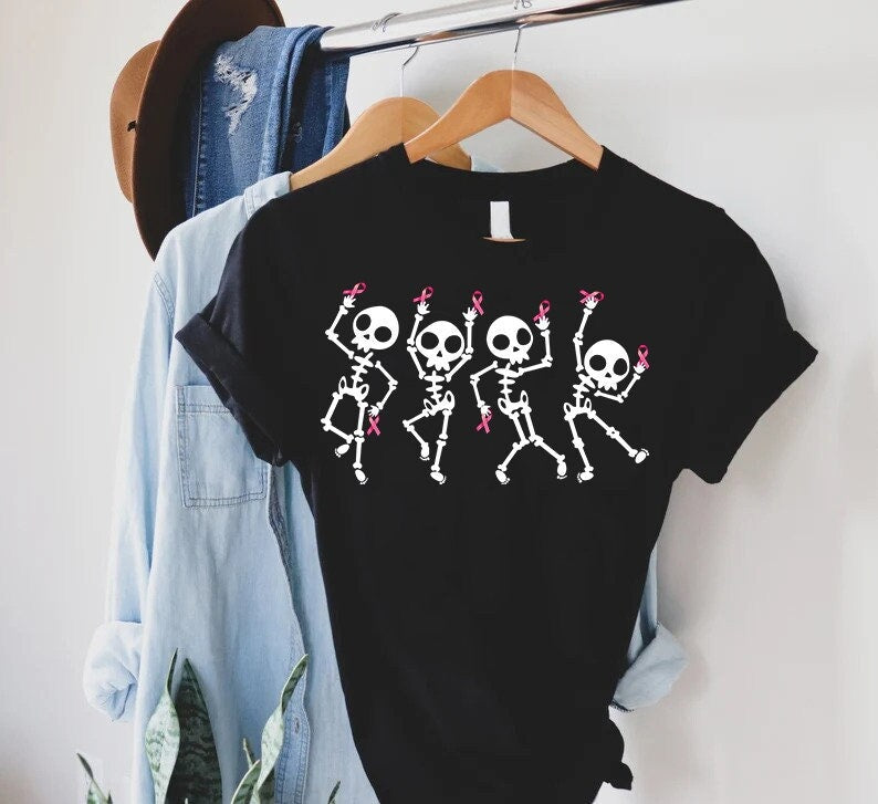Dancing Skeletons Breast Cancer Shirt Breast Cancer Awareness T-shirt & Hoodie 0924
