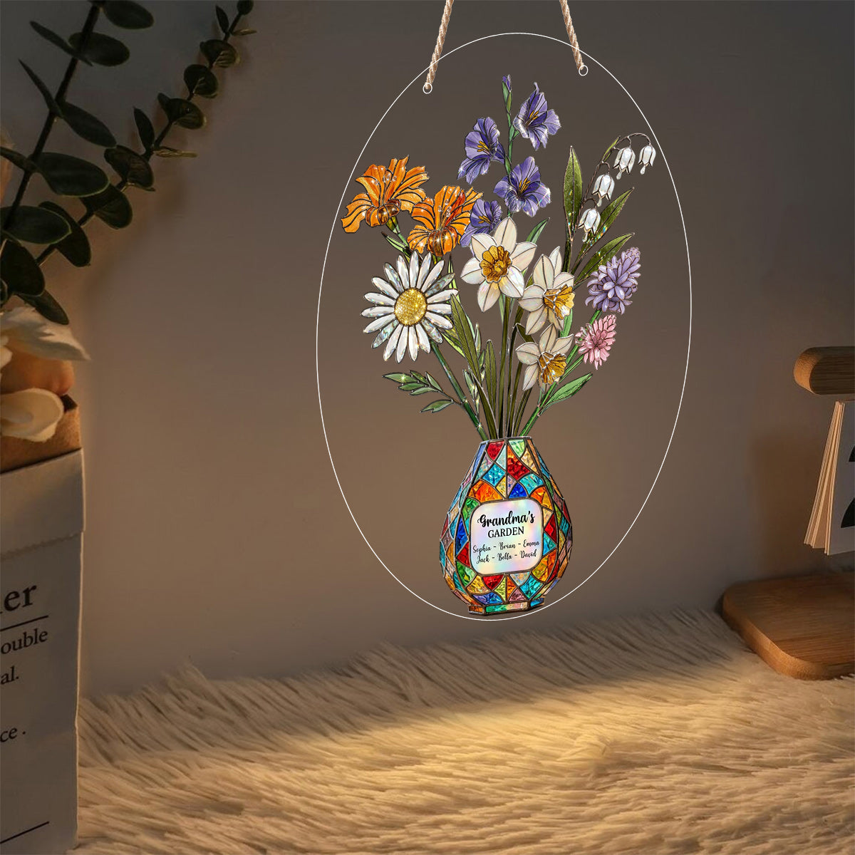 Grandma's Mom's Garden - Personalized Grandma LED Light Acrylic Sign