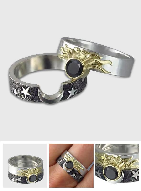 Sun And Moon Lover Matching Sun Moon Matching Ringss - Couple Ring
