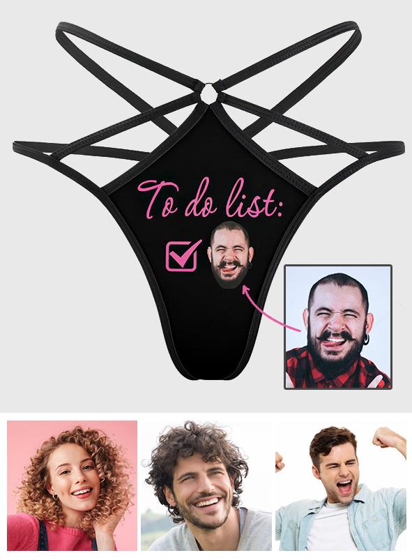 To Do List Custom Face - Personalized Couple Sexy Women's Briefs G-strings