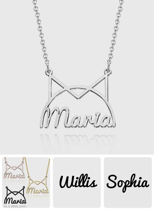 Personalized Cat Pet Name Necklace