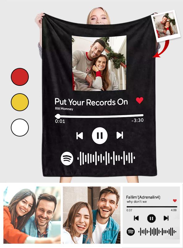 Music Code Song Photo Custom - Personalized Music Code Blanket