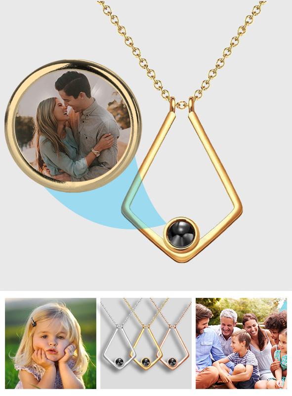Personalized Polygon Photo Projection Charm - gift for who lost a loved one
